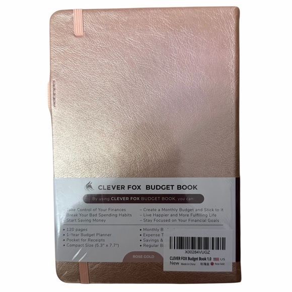 NWT/Clever Fox/Budget Book/ROSE GOLD/5.3" X 7.7"/12 months (8 pages per month) - Picture 3 of 8